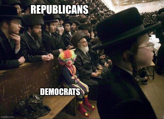 repub | REPUBLICANS; DEMOCRATS | image tagged in lone clown,funny memes,politics,political meme,joe biden | made w/ Imgflip meme maker