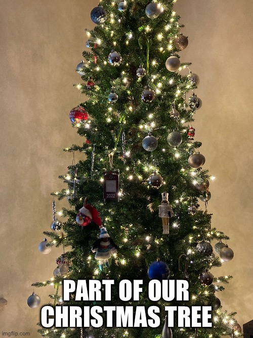 and yes, that is a red angry bird you see | PART OF OUR CHRISTMAS TREE | made w/ Imgflip meme maker