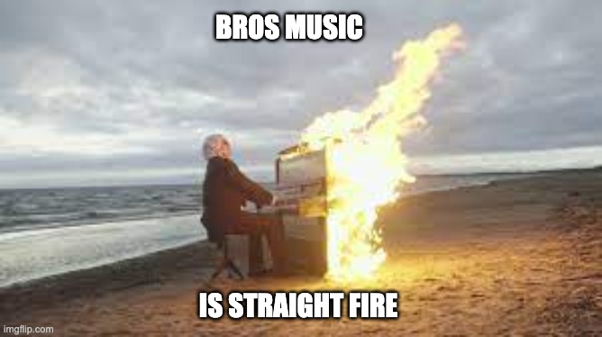 Not gonna lie bro | BROS MUSIC; IS STRAIGHT FIRE | image tagged in fire | made w/ Imgflip meme maker