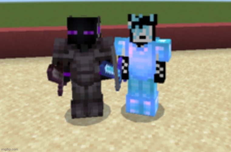 IcySMP Snapshots: IcyXD and NDPlays | image tagged in minecraft,friendship,sword fight | made w/ Imgflip meme maker
