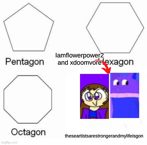 Only people who saw trollface vore will get this meme (I cant do an another fun :( | Iamflowerpower2 and xdoomvore; theseartistsarestrongerandmylifeisgon | image tagged in memes,pentagon hexagon octagon,deviantart,help me,mylifeisgone | made w/ Imgflip meme maker