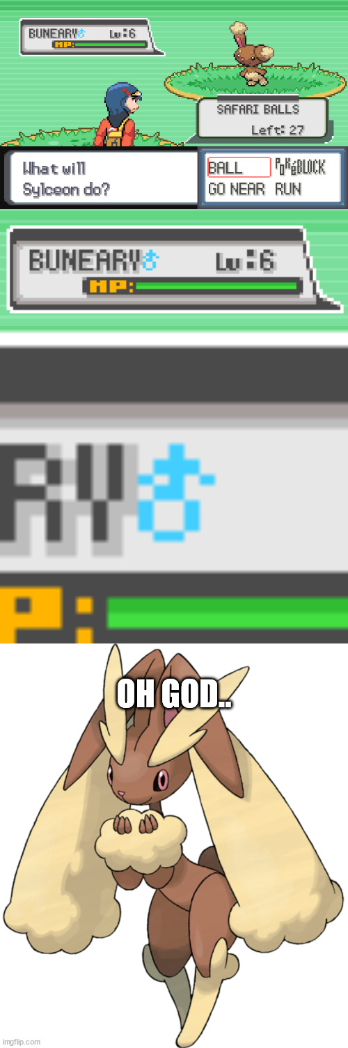 OH GOD.. | image tagged in lopunny | made w/ Imgflip meme maker