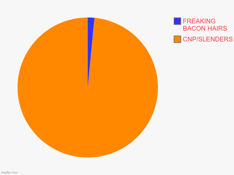 CNP/SLENDERS, FREAKING BACON HAIRS | image tagged in charts,pie charts | made w/ Imgflip chart maker