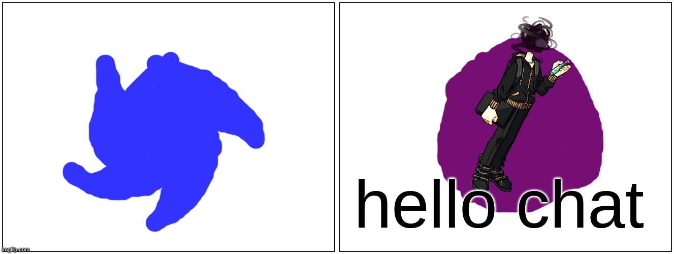hello chat | hello chat | image tagged in memes,blank comic panel 2x1,hello chat | made w/ Imgflip meme maker