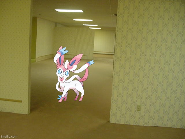 Sylveon in back rooms | image tagged in the backrooms,sylveon | made w/ Imgflip meme maker