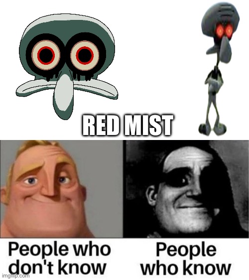 0_0 | RED MIST | image tagged in people who don't know / people who know meme | made w/ Imgflip meme maker