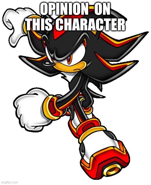 Shadow the hedgehog | OPINION  ON THIS CHARACTER | image tagged in shadow the hedgehog | made w/ Imgflip meme maker