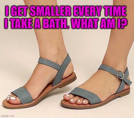 I GET SMALLER EVERY TIME I TAKE A BATH. WHAT AM I? | image tagged in riddle | made w/ Imgflip meme maker