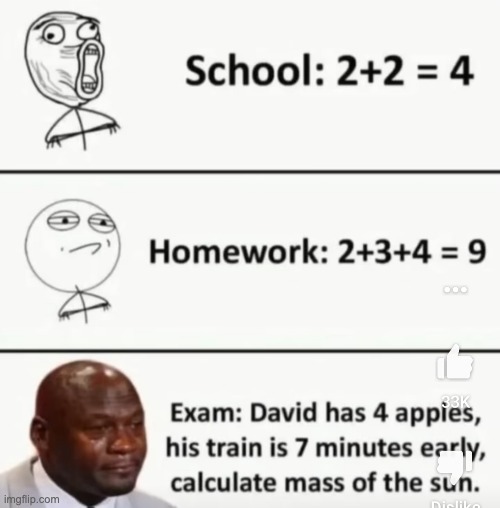 School be. like | image tagged in school,shaq,stickman,homework,exams | made w/ Imgflip meme maker