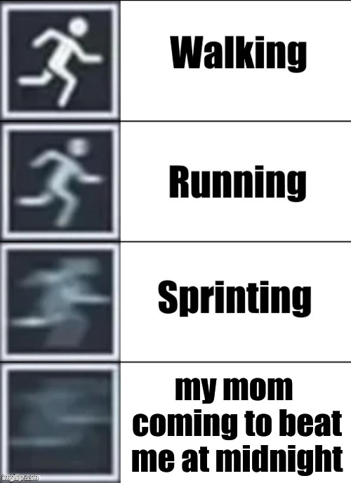 Very Fast | my mom  coming to beat me at midnight | image tagged in very fast | made w/ Imgflip meme maker