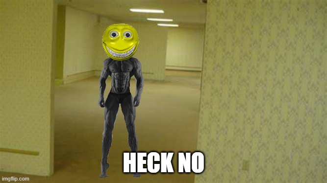 Backrooms | HECK NO | image tagged in backrooms | made w/ Imgflip meme maker