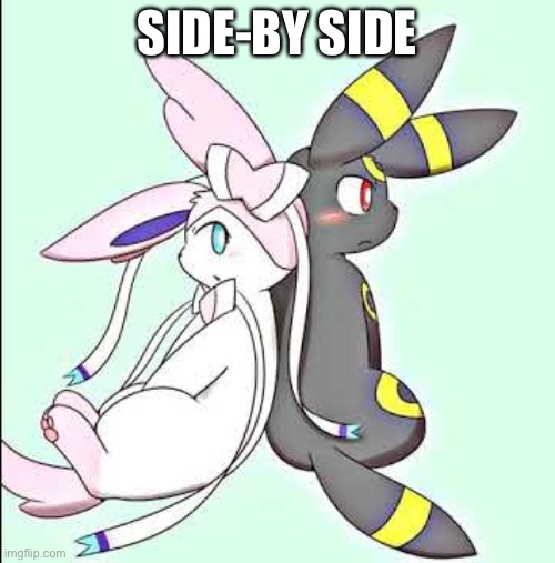 Sylveon and Umbreon | SIDE-BY SIDE | image tagged in sylveon and umbreon,sylveon,umbreon | made w/ Imgflip meme maker