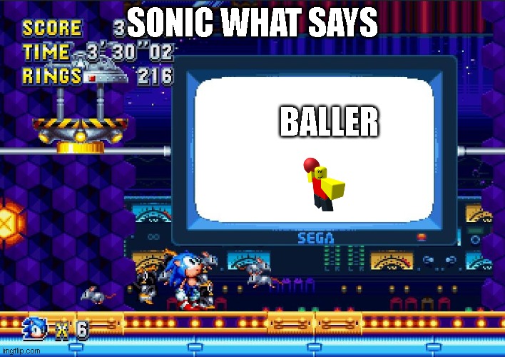 Sonic Mania Sign | SONIC WHAT SAYS; BALLER | image tagged in sonic mania sign | made w/ Imgflip meme maker