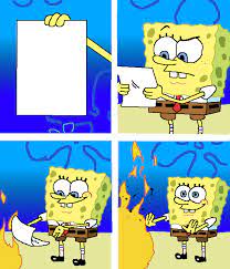 High Quality Sponge Bob Campfire Blank Meme Template