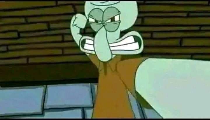 Salty Squidward Blank Meme Template