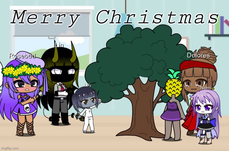 Lin and some other ocs | Merry Christmas | made w/ Imgflip meme maker