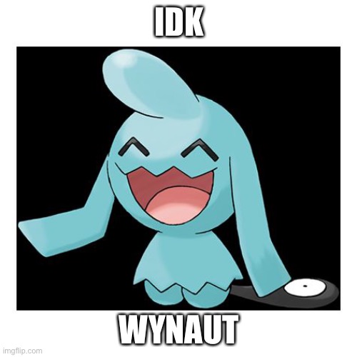 Wynaut | IDK WYNAUT | image tagged in wynaut | made w/ Imgflip meme maker