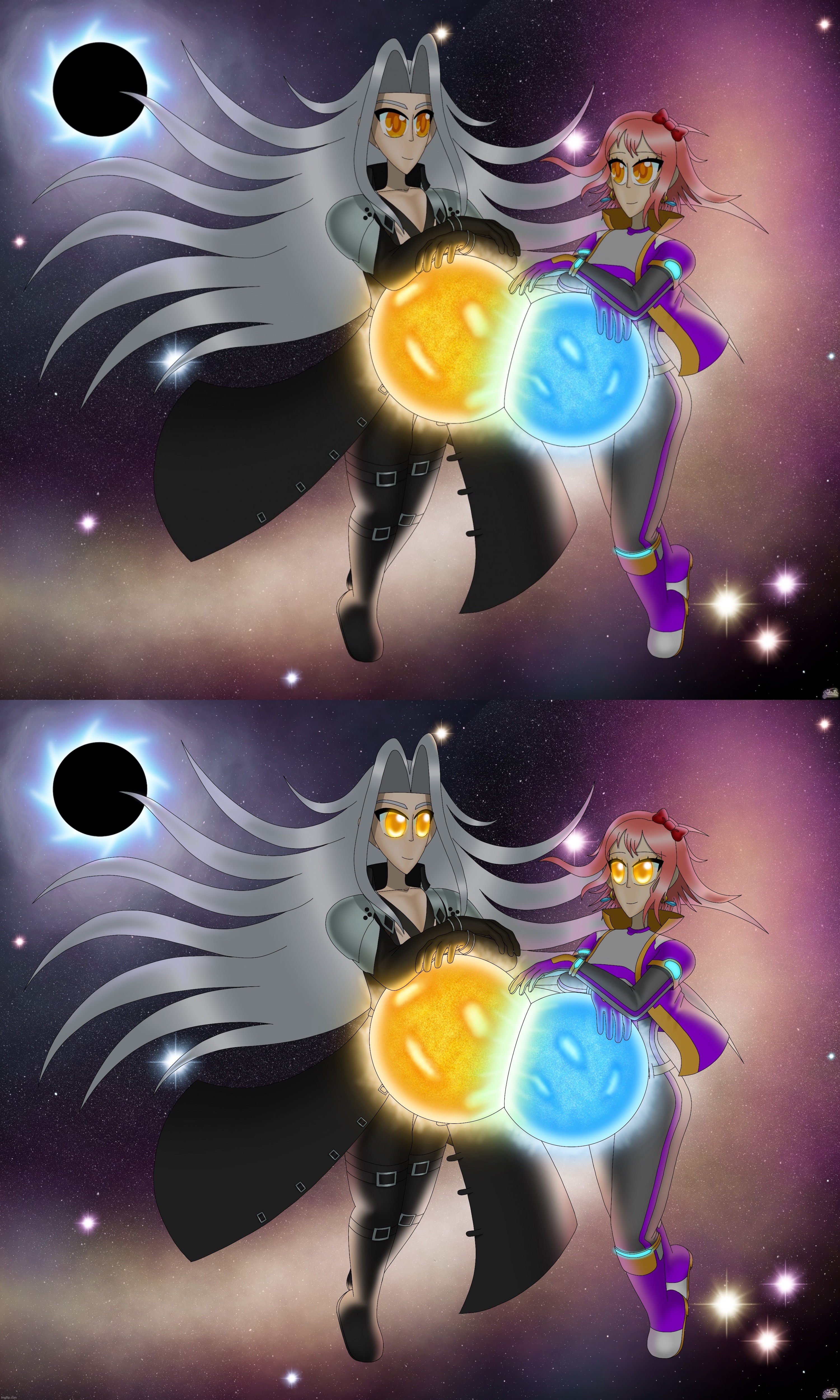 image tagged in sayori and sephiroth | made w/ Imgflip meme maker