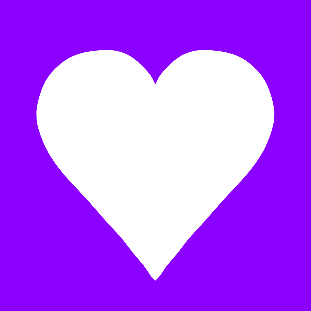 High Quality white heart purple background Blank Meme Template