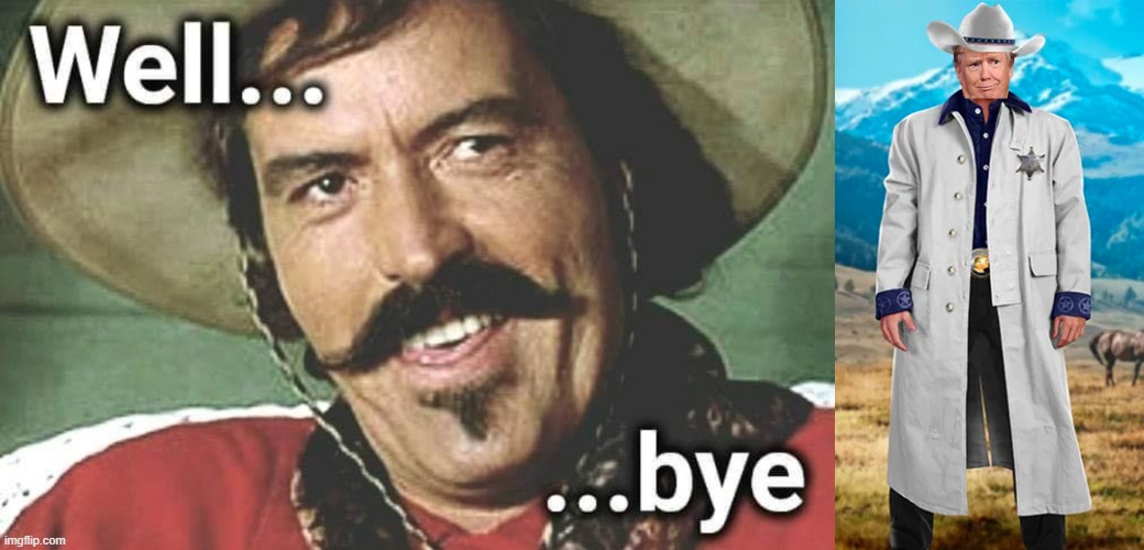 You're my favorite deputy, Reach for the sky, Somebody's poisoned the waterhole! | image tagged in tombstone unfriended talking shit about trump well bye | made w/ Imgflip meme maker