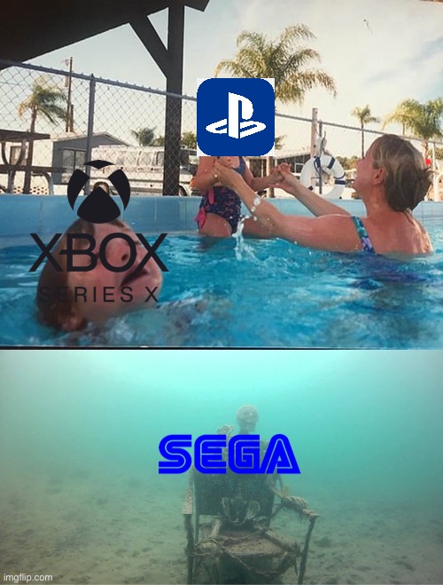 Can you find the Google Stadia in the background? | image tagged in mother ignoring kid drowning in a pool | made w/ Imgflip meme maker