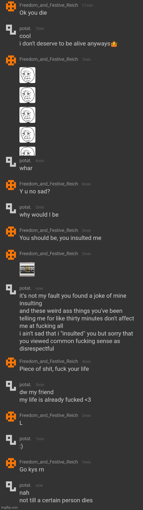 God forgive me but now i must kill myself because a stranger said so | made w/ Imgflip meme maker