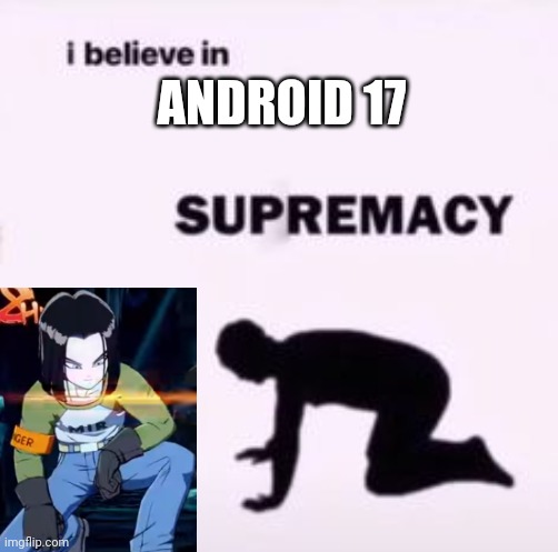I believe in supremacy | ANDROID 17 | image tagged in i believe in supremacy | made w/ Imgflip meme maker