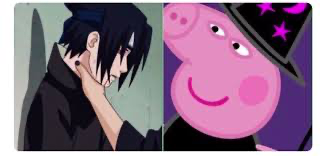 High Quality peppa pig strangles Sasuke Blank Meme Template