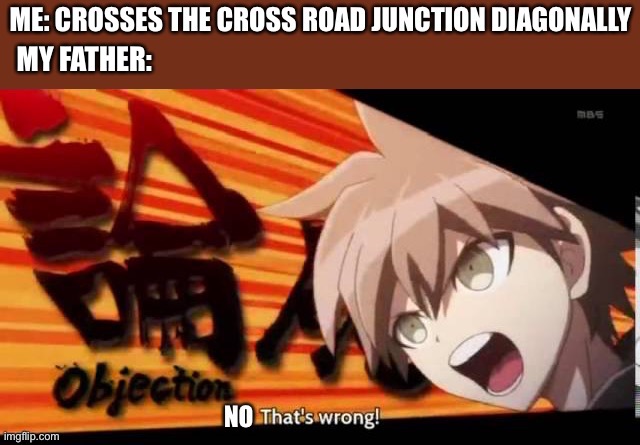 Cross junction road meme | MY FATHER: | image tagged in memes | made w/ Imgflip meme maker