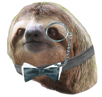 High Quality Monocle sloth transparent Blank Meme Template