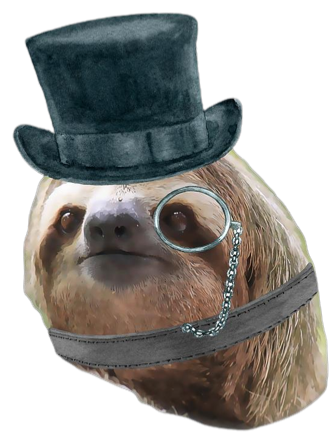High Quality Monocle tophat sloth transparent Blank Meme Template