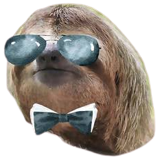 Bowtie sunglasses sloth transparent Blank Meme Template