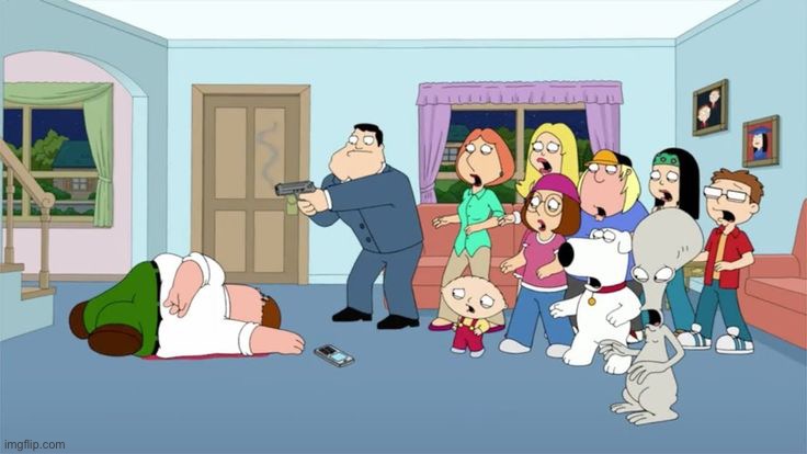 NOOOOOOOOOOOOO PETER | image tagged in stan shoots peter | made w/ Imgflip meme maker