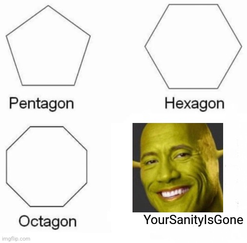 Pentagon Hexagon Octagon Meme | YourSanityIsGone | image tagged in memes,pentagon hexagon octagon | made w/ Imgflip meme maker