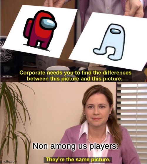 Among us | Non among us players: | image tagged in memes,they're the same picture | made w/ Imgflip meme maker