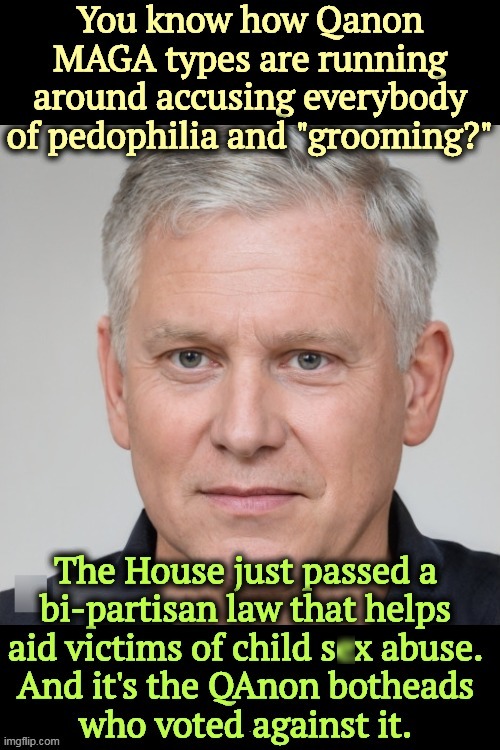 They'll accuse anybody of perversion, then refuse to help the children. Figures. | . | image tagged in qanon,maga,stupid,hypocrites,pedophile,groom | made w/ Imgflip meme maker