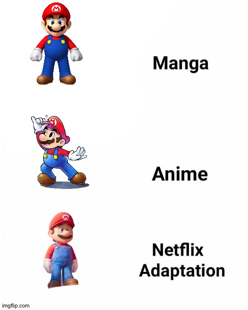 Super Mario Evolution | image tagged in netflix adaptation | made w/ Imgflip meme maker