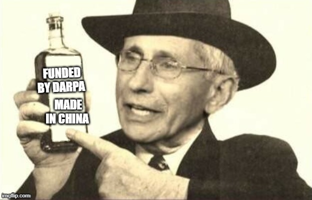 Dr.Fraudster | FUNDED BY DARPA; MADE IN CHINA | image tagged in dr fraudster | made w/ Imgflip meme maker