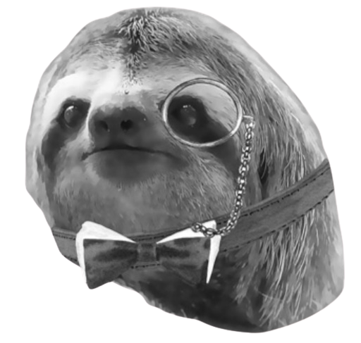 High Quality Grayscale monocle sloth grayscale Blank Meme Template