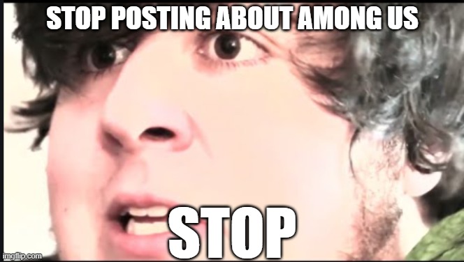 Jontron S T O P! | STOP POSTING ABOUT AMONG US; STOP | image tagged in jontron s t o p | made w/ Imgflip meme maker