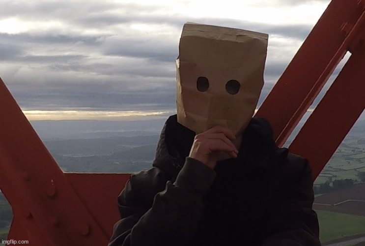 Paper Bag Head | image tagged in paper bag head | made w/ Imgflip meme maker