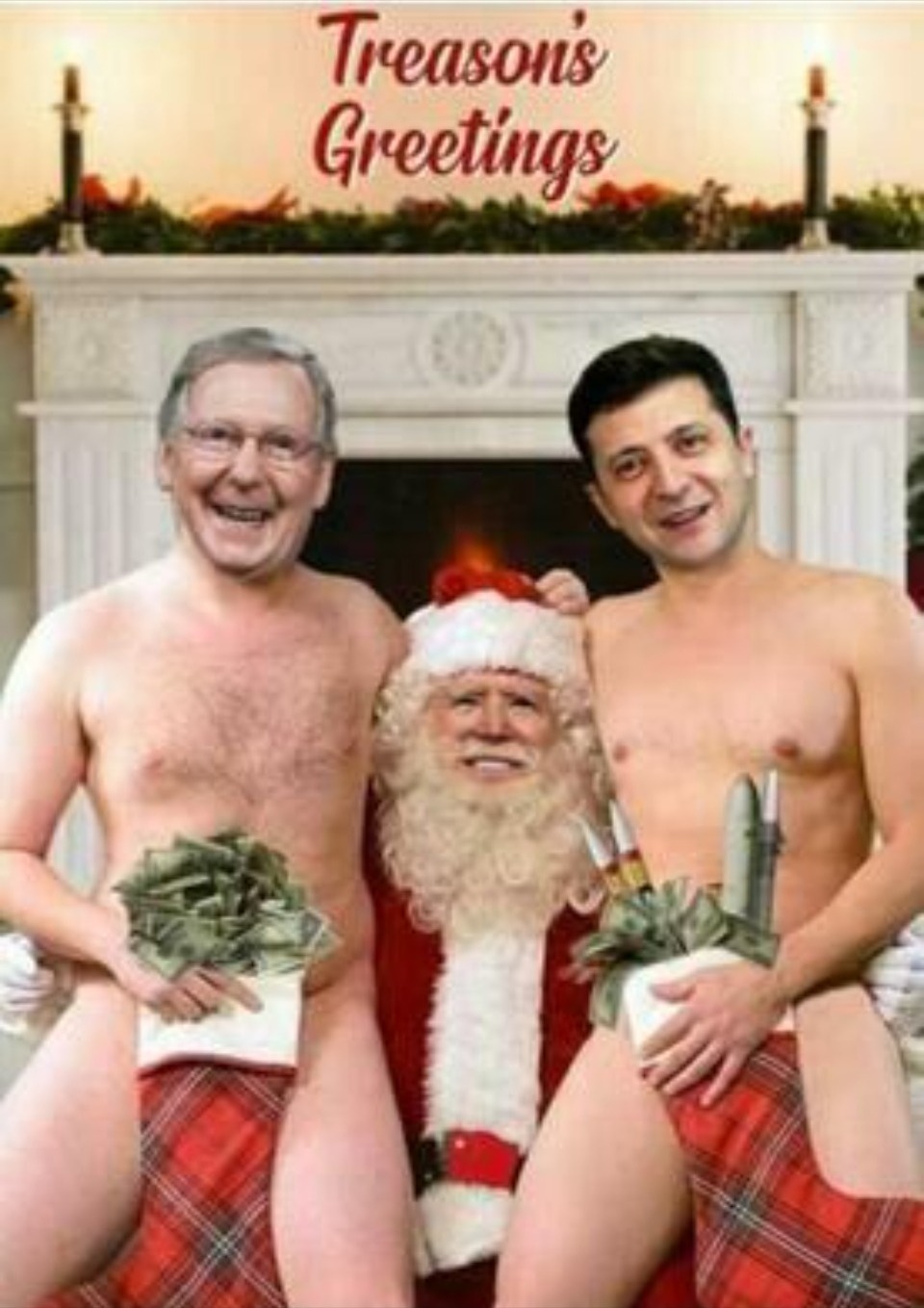 Treason's Greetings | image tagged in treasons greetings,seasons greetings,elf on a shelf,treason,money laundering,government corruption | made w/ Imgflip meme maker