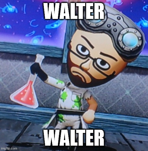Walter White in miitopia | WALTER; WALTER | image tagged in walter white in miitopia | made w/ Imgflip meme maker