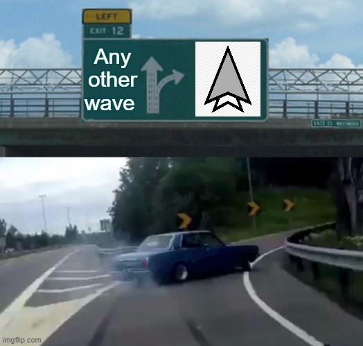 Left Exit 12 Off Ramp Meme | Any other wave | image tagged in memes,left exit 12 off ramp | made w/ Imgflip meme maker