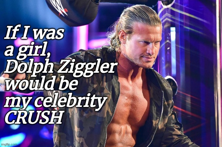 I'm not gay, but I have to admit that Dolph is a sexy dude. | If I was
a girl,
Dolph Ziggler
would be
my celebrity
CRUSH | made w/ Imgflip meme maker