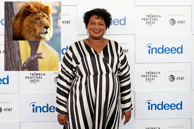 Juicy Zebra | image tagged in stacy_abrams,lion,licking lips | made w/ Imgflip meme maker