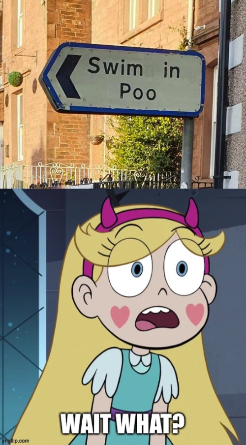 Swim in WHAT?!?! | image tagged in star butterfly wait what,star vs the forces of evil,stupid signs,memes,you had one job,failure | made w/ Imgflip meme maker