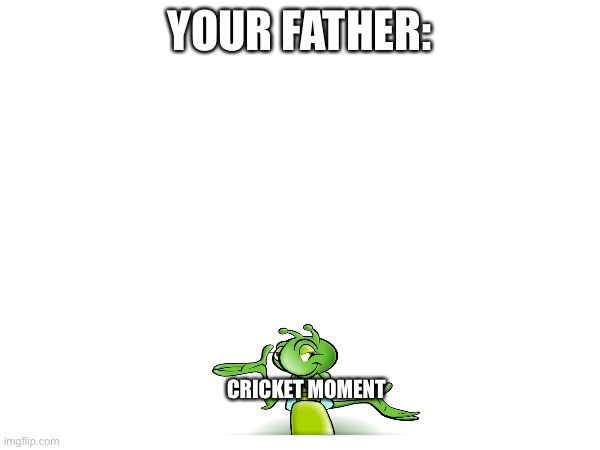 Cricket chirping moment | YOUR FATHER:; CRICKET MOMENT | image tagged in memes,fatherless | made w/ Imgflip meme maker
