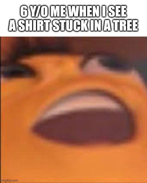 Barry Bee Benson | 6 Y/O ME WHEN I SEE A SHIRT STUCK IN A TREE | image tagged in barry bee benson,tree,stuck,shirt,idk | made w/ Imgflip meme maker
