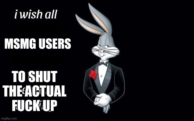 I won | MSMG USERS; TO SHUT THE ACTUAL FUCK UP | image tagged in i wish all the x a very pleasant evening | made w/ Imgflip meme maker